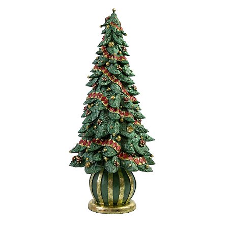 ESCULTURA ARVORE NATALINA DECORATIVA EM RESINA LUXURY 43CM