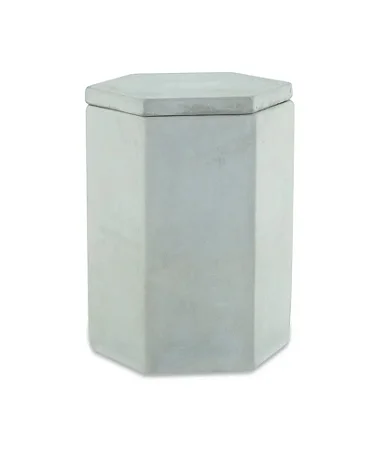 POTE DECORATIVO EM CIMENTO COM TAMPA CINZA MART