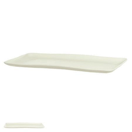 TRAVESSA MELAMINA 36cm ORGANIC OFF WHITE FLORARTE