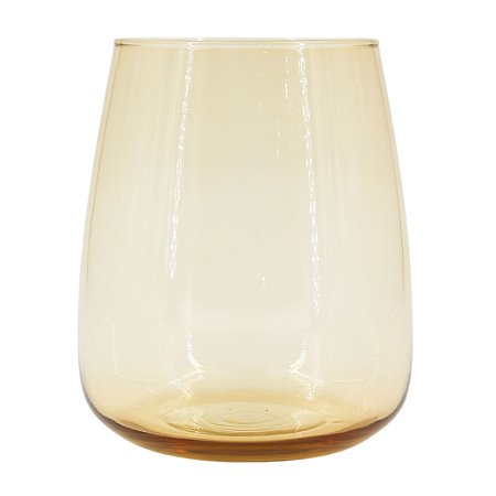 VASO EM VIDRO ANGRA AMBER DECORATIVO 19X17CM