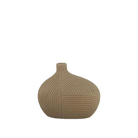 VASO DE LINHAS ORGANICAS MARROM RUSTICO 13CM