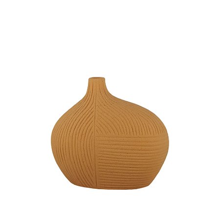 VASO DE LINHAS ORGANICAS TERRACOTA 17CM