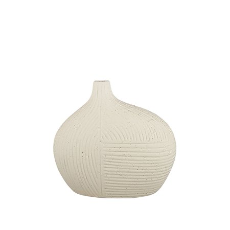 VASO DE LINHAS ORGANICAS OFF WHITE 17CM