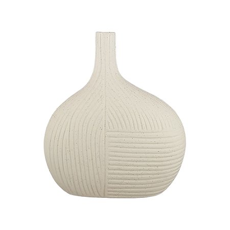 VASO DE LINHAS ORGANICAS OFF WHITE 24CM