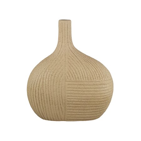 VASO DE LINHAS ORGANICAS BEGE DECORATIVO 24CM