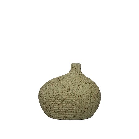 VASO DE LINHAS ORGANICAS VERDE DECORATIVO 13,5CM