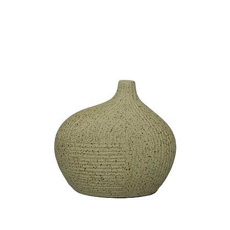 VASO DE LINHAS ORGANICAS VERDE DECORATIVO 17CM
