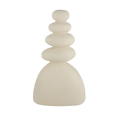 Escultura Decorativa Pedra Empilhada Cappuccino 27,5cm
