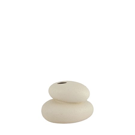 Mini Escultura de Pedra Empilhada - Cor Cappuccino 10,5cm
