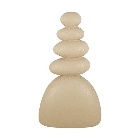 Escultura Decorativa Pedra Empilhada Bege Escuro 27,5cm