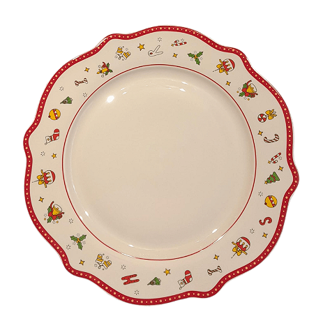 Prato Raso de Jantar Natalino Decorativo 27cm