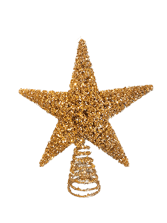 Ponteira Decorativa Estrela Dourada p/ Arvore de Natal 24cm