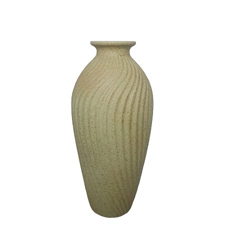 VASO GARRAFA ONDULADA VERDE OXIDO 34cm