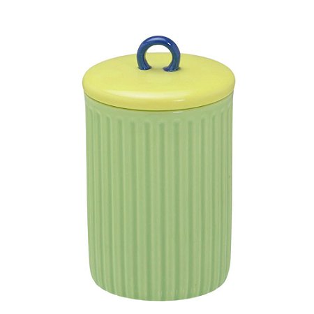 POTICHE DECORATIVO EM CERAMICA NAS CORES AZUL E VERDE 16CM