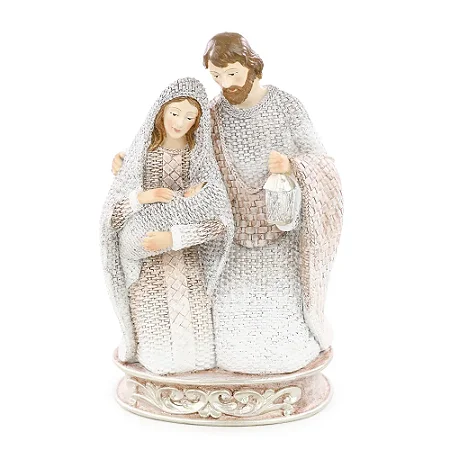 ESCULTURA SAGRADA FAMILIA EM RESINA MRR 24cm