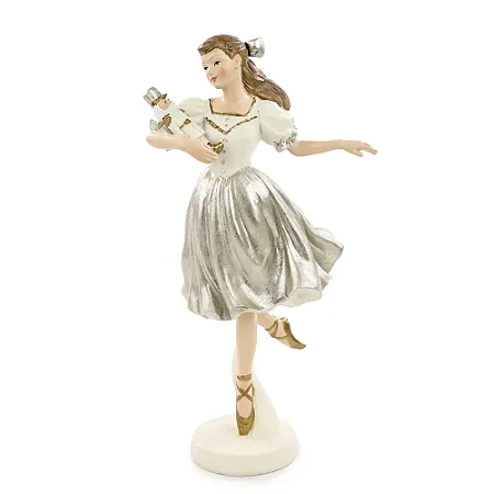 ESCULTURA BAILARINA DECOR COM QUEBRA NOZES 23CM