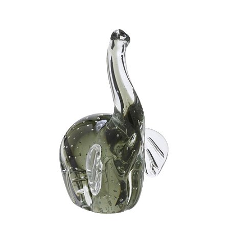 ESCULTURA ELEFANTE DECOR VIDRO MURANO FUME
