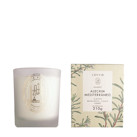VELA PERFUMADA ALECRIM MEDITERRANEO ARABESC 210G - LENVIE