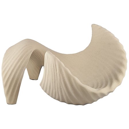 CENTRO DE MESA ONDULADO BEGE RUSTICO 34CM