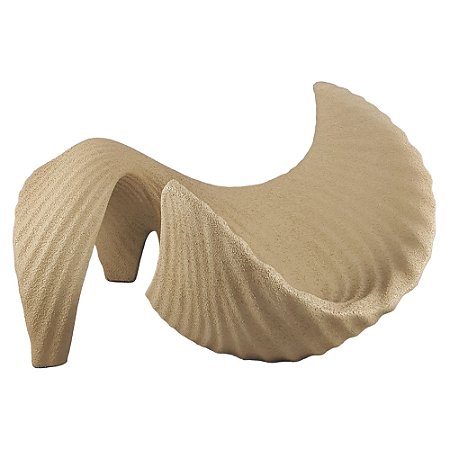 CENTRO DE MESA ONDULADO BEGE ESTCURO RUSTICO 34CM
