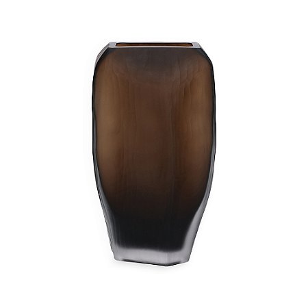 VASO EM VIDRO MARROM FUME MART 36,5CM