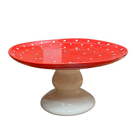 PRATO DE BOLO COGUMELO GR EM CERAMICA LUIZ SALVADOR