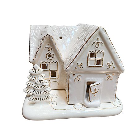 CASINHA GINGERBREAD FILETE OURO CERAMICA LUIZ SALVADOR