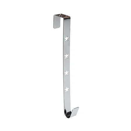 SUPORTE GUIRLANDA ESTRELA VAZADA PRATA 30CM