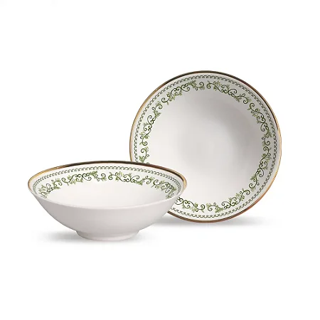 KIT 6 BOWL DECORADO NATALINO CLASSIC CHRISTMAS FILETE OURO