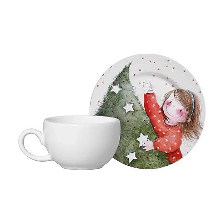 KIT 6 XICARA CAFE NATALINA C/PIRES SWEET CHRISTMAS ALLEANZA