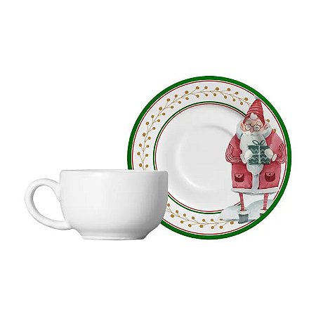 KIT 6 XICARA CAFE NATALINA C/ PIRES HO HO HO ALLEANZA