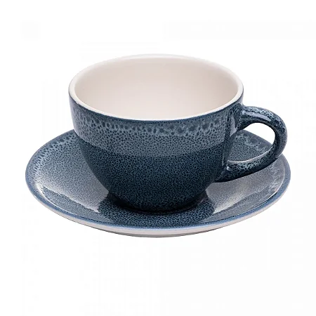 XICARA DE CHA DE CERAMICA COM PIRES MARINE AZUL 217ML WOLFF