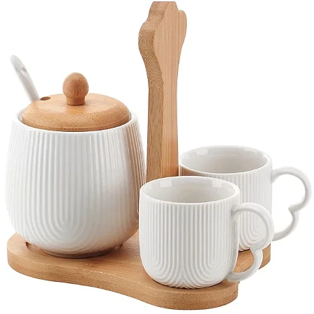 Jg Xícaras Café com Açucareiro e Suporte Oasis Hauskraft