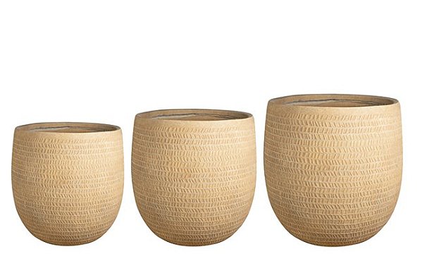 TRIO DE VASO KINZA TERRA DECORATIVO