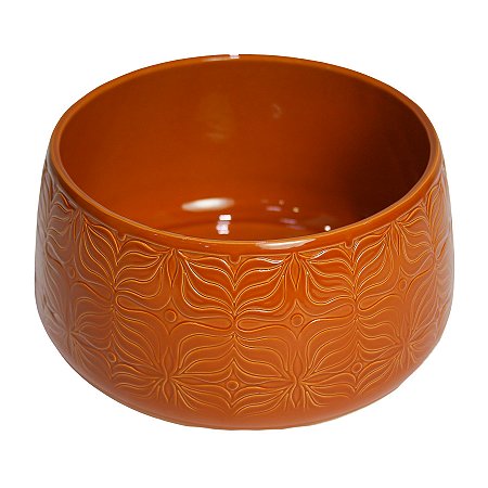VASO CENTRO DE MESA BRETAGNE FLOR COGNAQUE 25CM