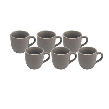 JG 6 XICARA CHA MEDI MARROM 180ML HAUSKRAFT