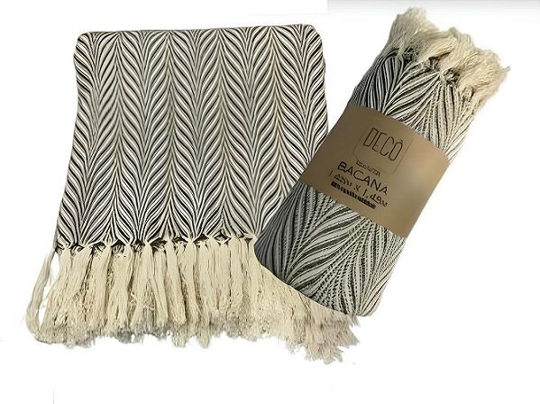 MANTA DECORATIVA FENIX EM ALGODAO 1,45 GRAY