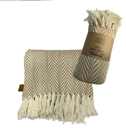 MANTA DECORATIVA FENIX ALGODAO 1,45 CARAMELO