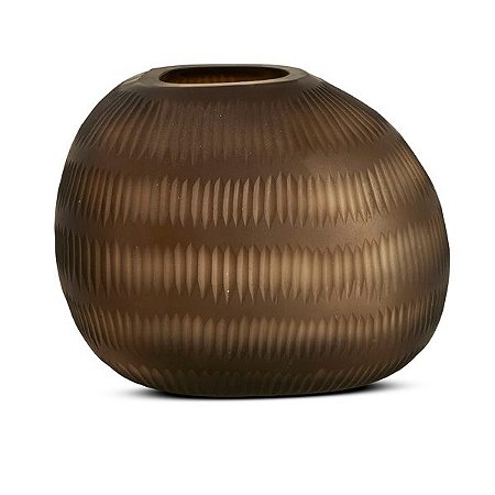 VASO EM VIDRO BRONZE DECORATIVO ORGANICO MART