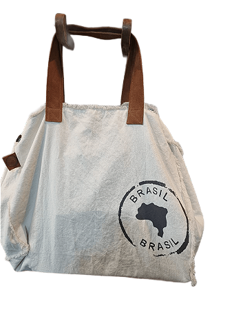BIG BAG BRASIL CRUA C/FORRO AZUL E BRANCO