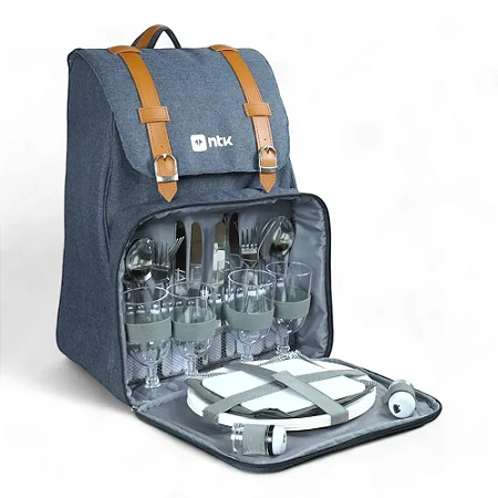 Mochila Cooler Picnic Park Kit Com Utensílios Nautika