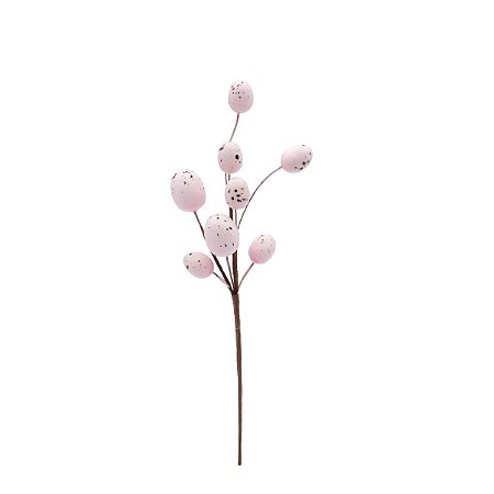 GALHO DECORATIVO DE PASCOA OVOS ROSA - 37cm