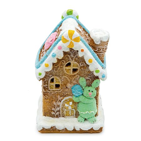 ESCULTURA CASINHA DECOR C LED CASA COELHO LINHA COOKIE 14cm