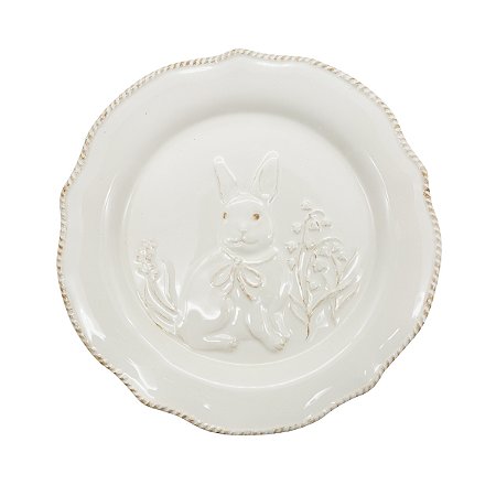 PRATO RASO COELHO LINHA RELEVO EM PORCELANA - 27CM
