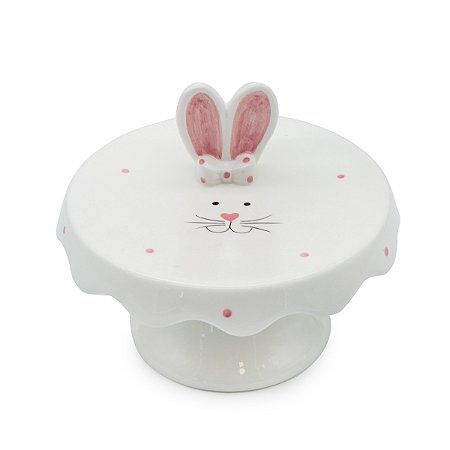 PRATO PARA DOCES EM PORCELANA COELHO BR/RS 15,5cm