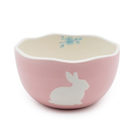 BOWL EM PORCELANA COELHO EM RELEVO BR/RS 8X15cm
