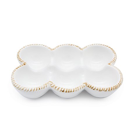 PORTA OVOS EM PORCELANA BRANCA PASCOA 3x16cm