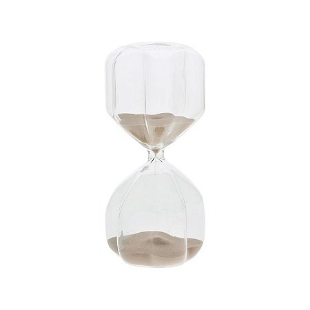 AMPULHETA EM VIDRO 60 MINUTOS BEGE MART