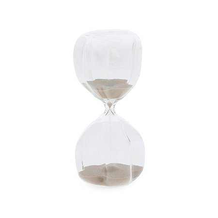AMPULHETA EM VIDRO 15 MINUTOS BEGE MART