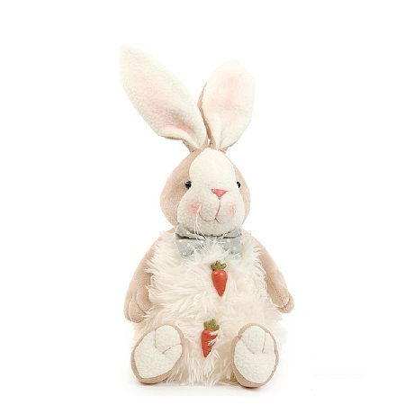 COELHO DECOR EM PELUCIA SENTADO CENOURA C ILUMINACAO 39cm